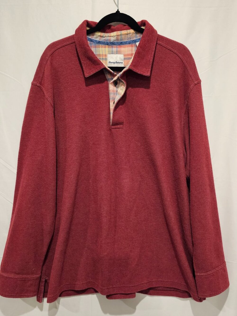 Tommy Bahama Polo Shirt Men's XXL Red Long Sleeve Logo Casual Classic